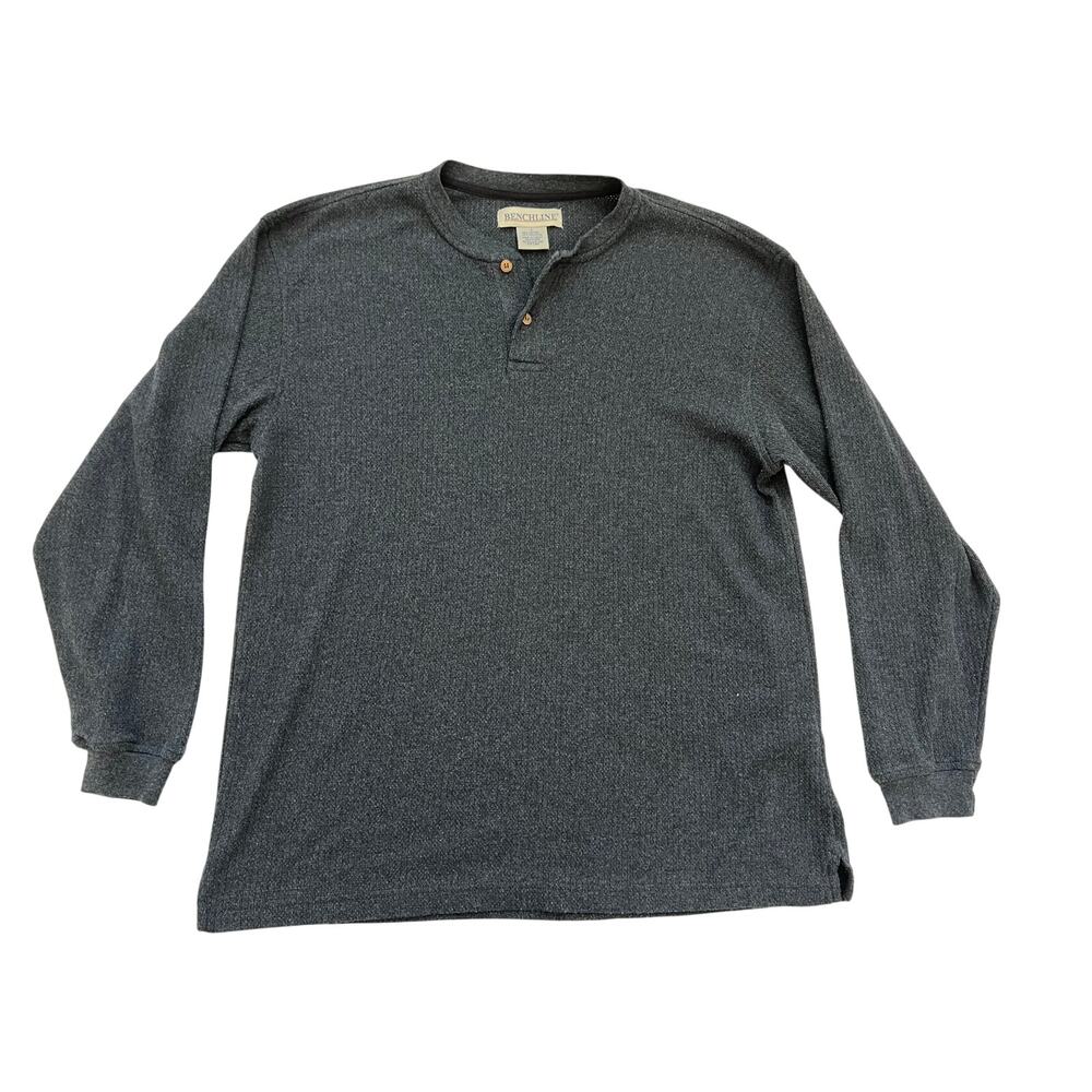 Benchline Men's Casual Henley Long Sleeve T-Shirt Large